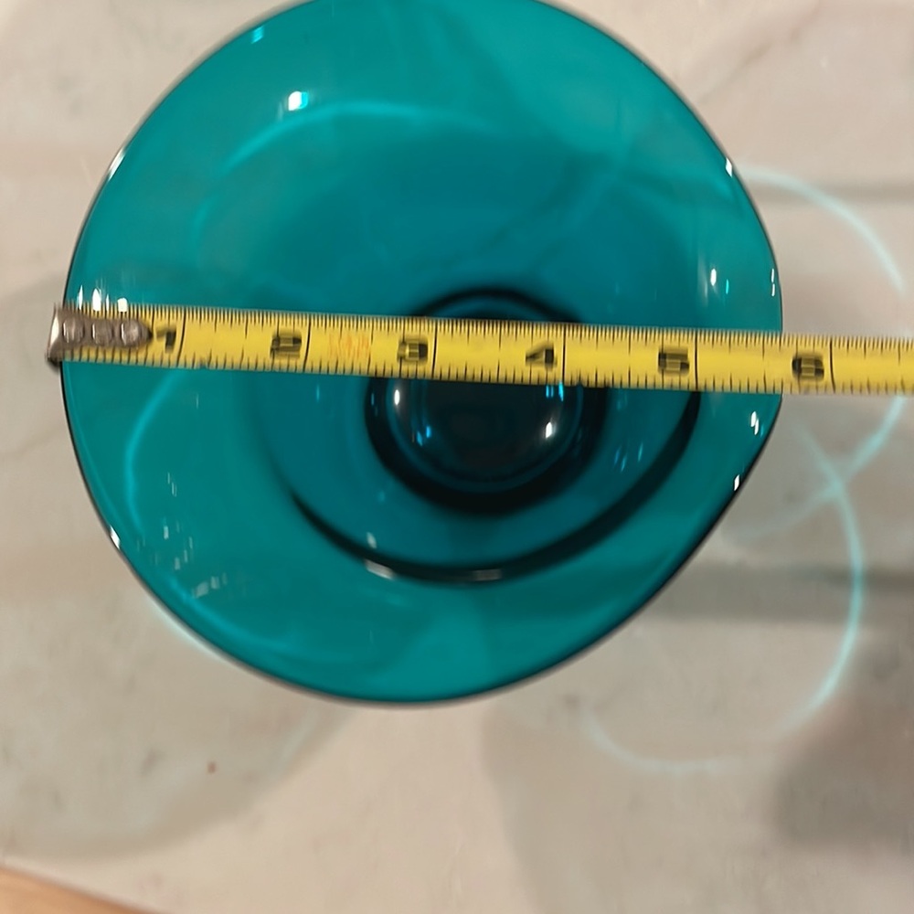 Vintage turquoise bowl art glass - Picture 7 of 12